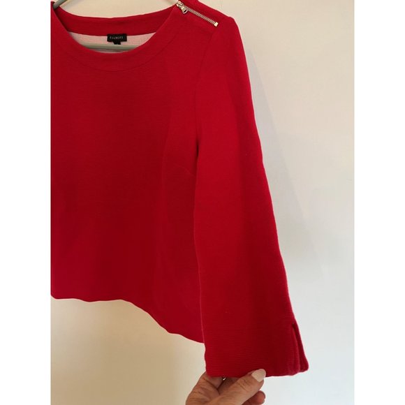 Talbot's Women's Medium Red Knit Top w/Zipper Embellishment - Picture 4 of 8